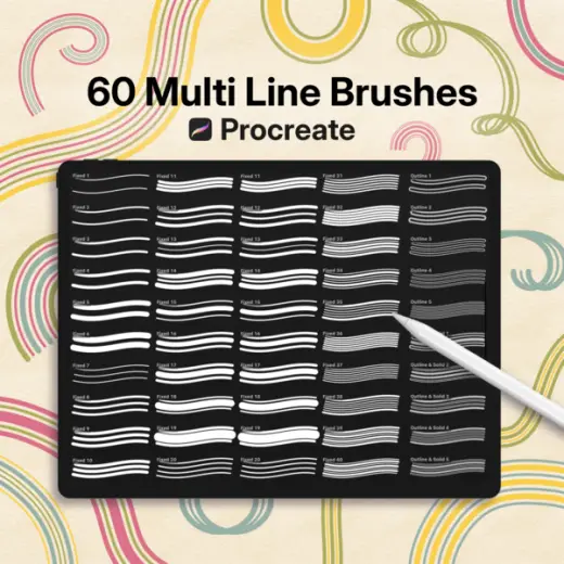 Multi Line Procreate Brushes — Procreate brush