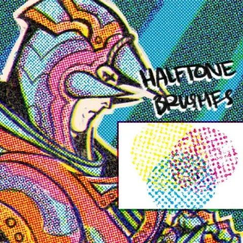 Lightly Grungy Halftone Brushes - CSP — Clip Studio Paint brush