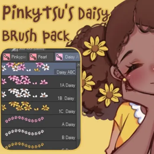 CSP Daisy brushes — Clip Studio Paint brush