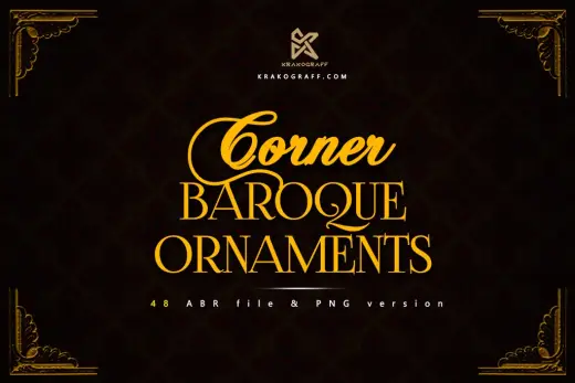 Photoshop ブラシ 48 Corner Baroque Ornaments Brushes — Photoshop brush