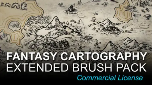 Fantasy Cartography Extended Brush Pack — Procreate & Photoshop brush