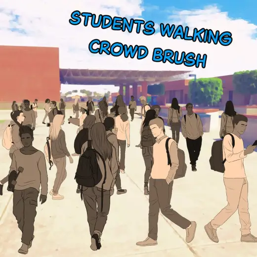 Students Walking Crowd Brush — Clip Studio Paint brush