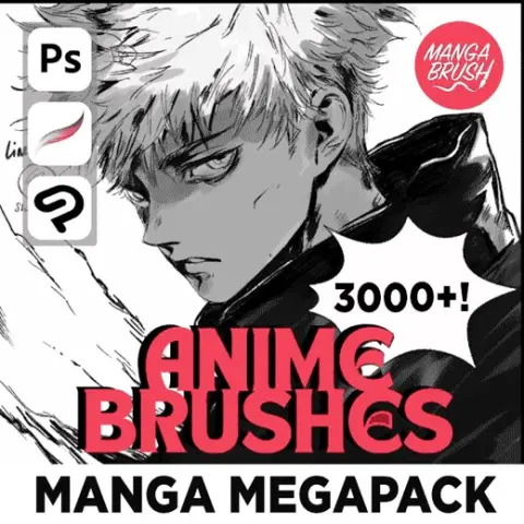 MANGA MEGAPACK ✦ 3000+ Anime-Style Brushes ✦ Full Set for Photoshop, Clip Studio Paint & Procreate! — Procreate, Photoshop & Clip Studio Paint brush