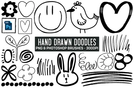 Free Hand Drawn Doodles PNG And Photoshop Brushes — Photoshop brush