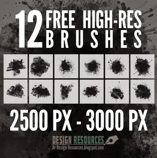 12 High-Res Splatter Photoshop Brushes — Procreate, Photoshop & Krita brush