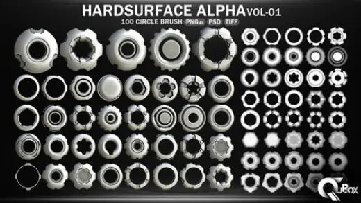 Hardsurface Alpha VOL01-100 Circle Brush — Photoshop brush