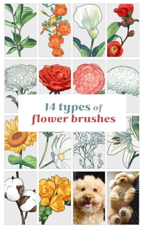 [Clip Studio] Flower Brush — Clip Studio Paint brush