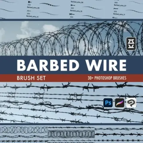Barbed Wire Brush Set — Photoshop brush
