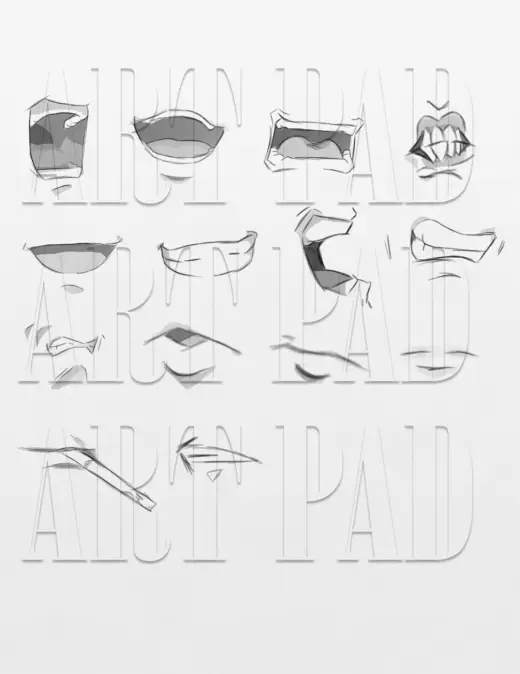 (Artpad) Photoshop Brush: Male Anime Mouths #1 — Photoshop brush