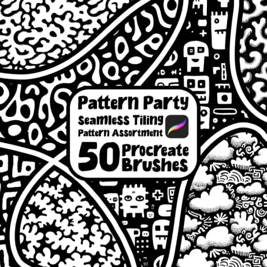 Pattern Party - 50 Procreate Pattern Brushes — Procreate brush