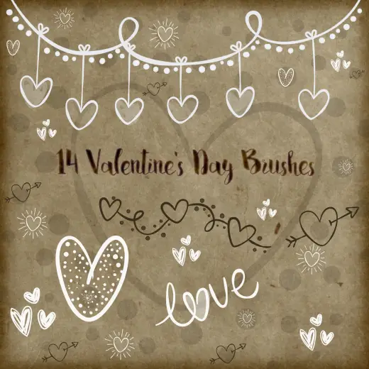 14 Valentines Day Brushes — Procreate, Photoshop & Krita brush