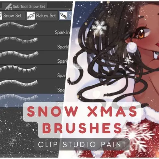 Snow x Xmas Brush Set — Clip Studio Paint brush
