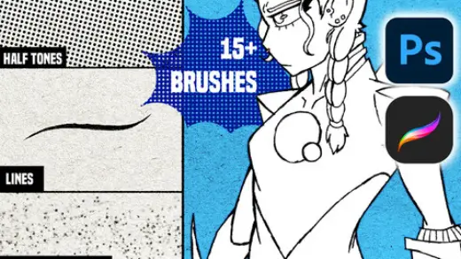 15+ Comic and Manga Brushes for Photoshop & Procreate — Procreate & Photoshop brush