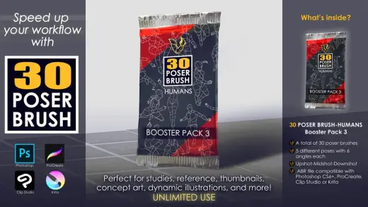 30 Poser Brush - Humans Booster Pack 3 — Photoshop brush