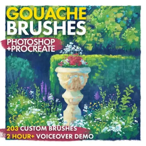 Hand-Painted Gouache Brushes for Photoshop and Procreate — Procreate & Photoshop brush