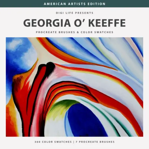 Georgia O' Keeffe Procreate Brushes & Color Swatches — Procreate brush