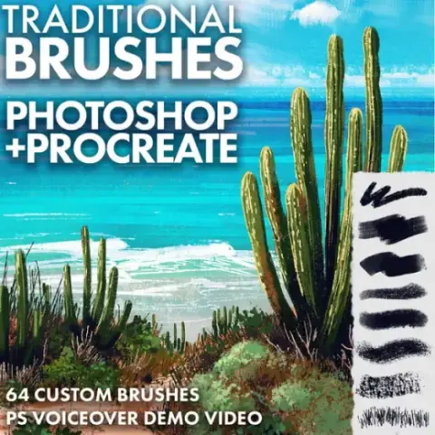 Traditional Texture Brushes for Photoshop and Procreate — Procreate & Photoshop brush