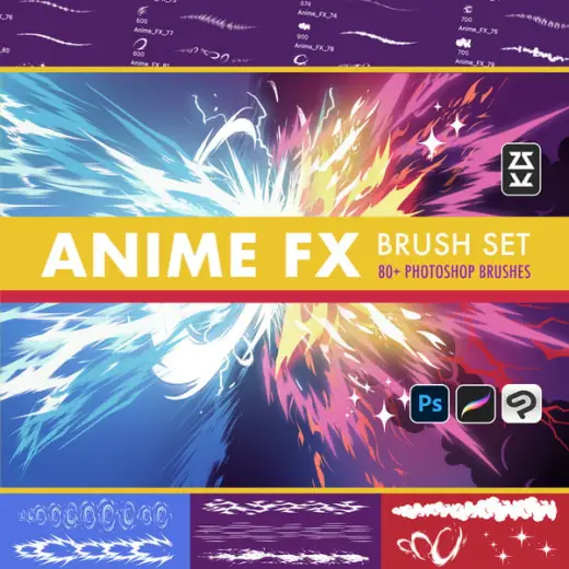 Anime FX Brush Set — Photoshop brush