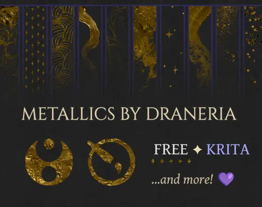 Metallics by Draneria | Free Brushes, for Krita! — Krita brush