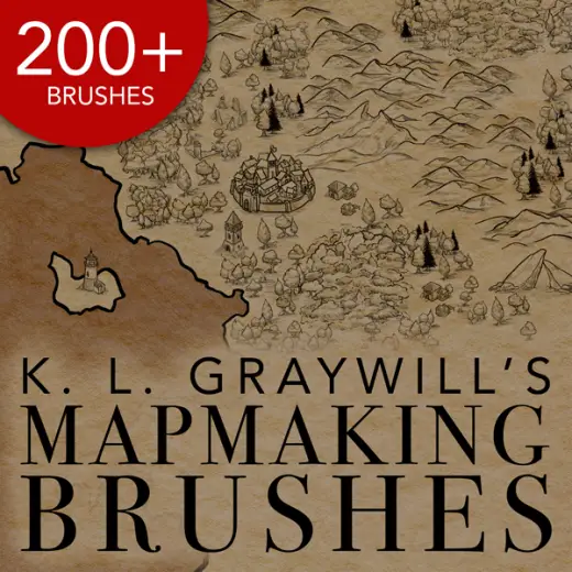 200+ Mapmaking & Cartography Brushes — Procreate & Photoshop brush