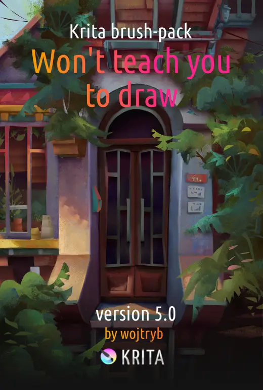 Version 5.0 of wojtryb's "Won't teach you to draw" brushpack released — Krita brush