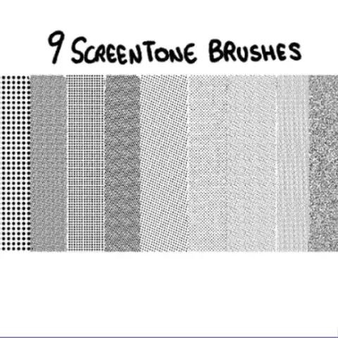 9 photoshop Screentone brushes — Photoshop brush
