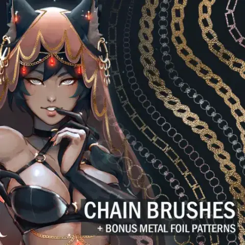 CHAIN BRUSHES + BONUS METALLIC FOIL PATTERNS l PHOTOSHOP — Photoshop brush