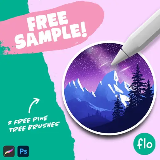 Free Pine Tree Brushes for Procreate and Photoshop — Procreate & Photoshop brush
