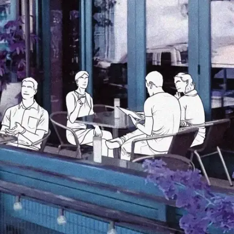 "People sitting on chairs" digital crowd brush — Clip Studio Paint brush