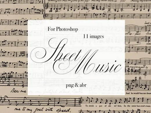 【無料】Photoshopブラシ　楽しい楽譜　Sheetmusic【png,abr】 — Photoshop brush