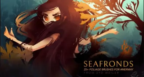 SEAFRONDS #MerMay Underwater Foliage Photoshop Brush Set — Photoshop brush