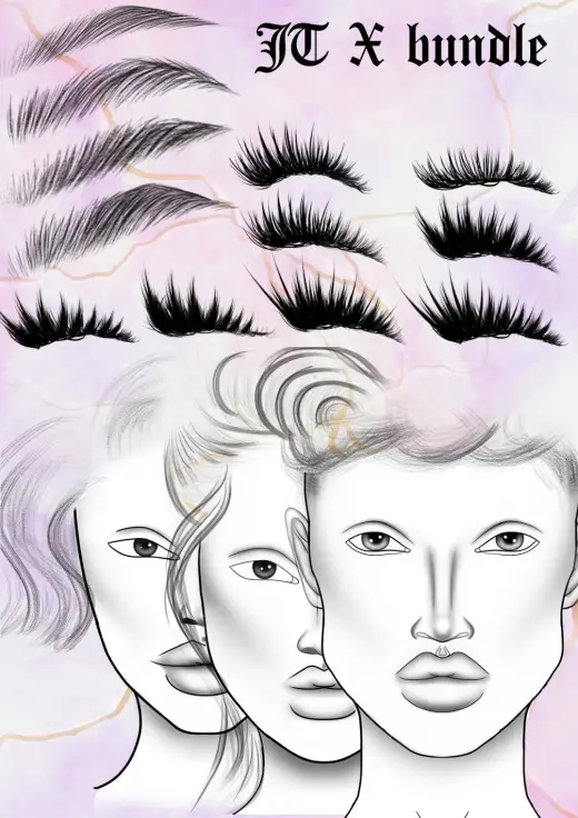 JT X face chart ready bundle (krita, photoshop, procreate) — Procreate, Photoshop & Krita brush