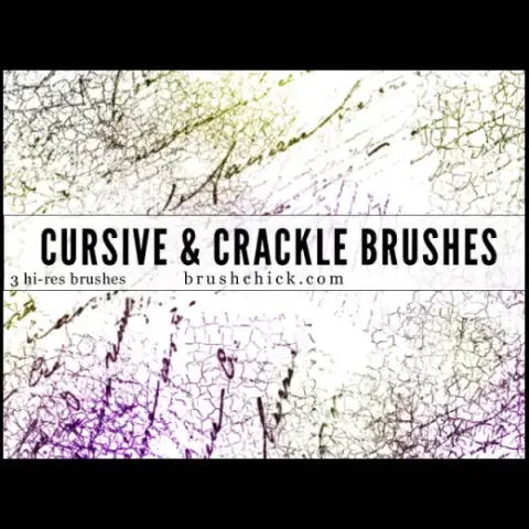 3 Cursive and Crackle Brush Pack — Procreate, Photoshop & Krita brush