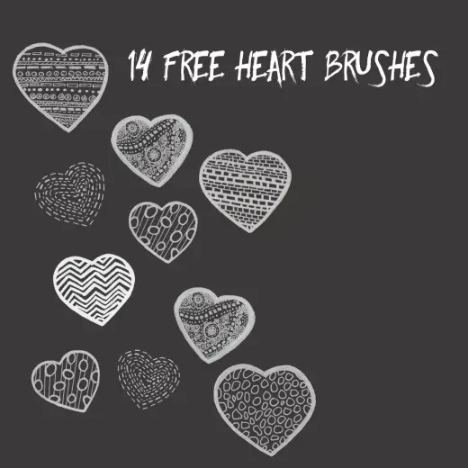 14 Valentine Brushes — Procreate, Photoshop & Krita brush