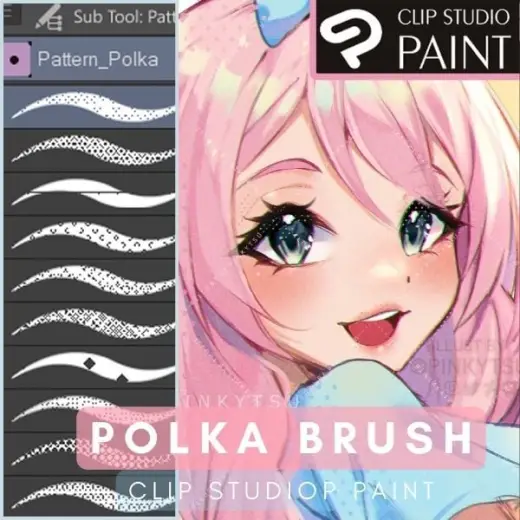 CSP Polka dot Brushes — Clip Studio Paint brush