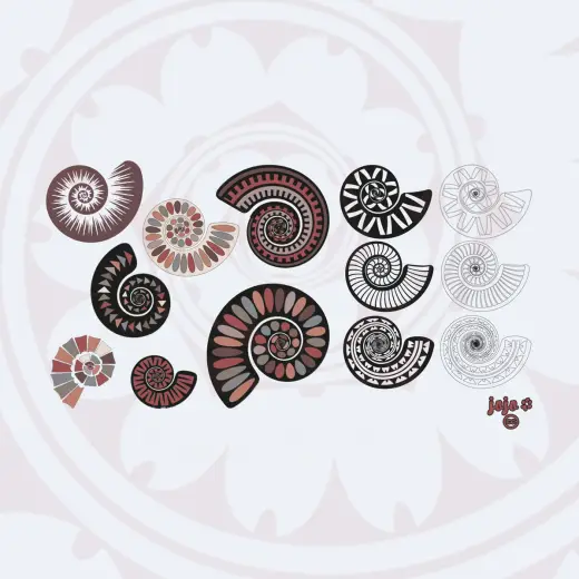 106 Ammonite Spiral Brushes — Procreate, Photoshop & Krita brush