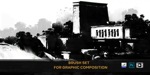 BRUSH SET FOR GRAPHIC COMPOSITION — Photoshop brush