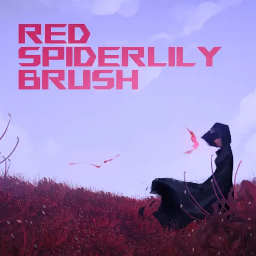 CSP RED SPIDERLILY BRUSH + FLOWERS BRUSH — Clip Studio Paint brush