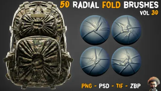 50 Radial Fold Brushes - Vol 30 — Photoshop brush