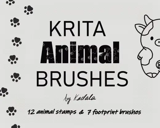 New animal themed brushes // Now for free — Krita brush