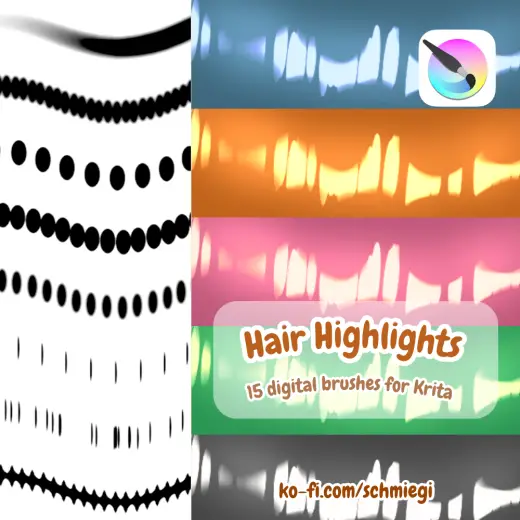 Anime Hair Highlight Brushes for Krita — Krita brush