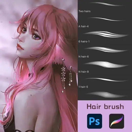 photoshop-procreate Hair Brush — Procreate & Photoshop brush