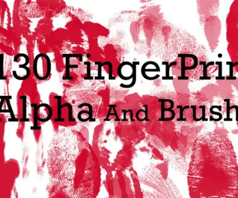 130 FingerPrint And HandPrint Brishes And Alphas — Photoshop & Krita brush