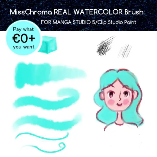 Real Watercolor brush for manga studio 5/Clip Studio Paint — Clip Studio Paint brush