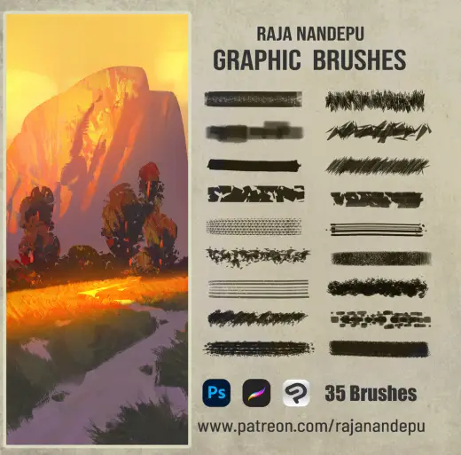 Graphic Brushes - Raja Nandepu — Photoshop & Clip Studio Paint brush