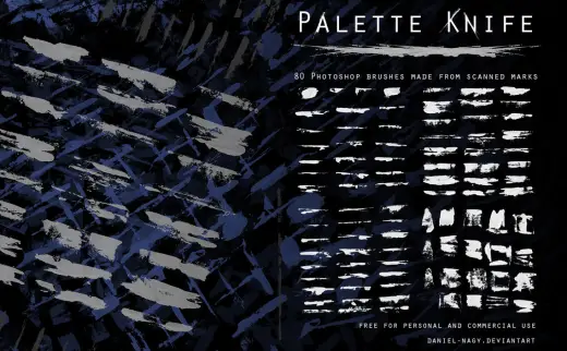 80 Palette Knife PS Brushes — Procreate, Photoshop & Krita brush