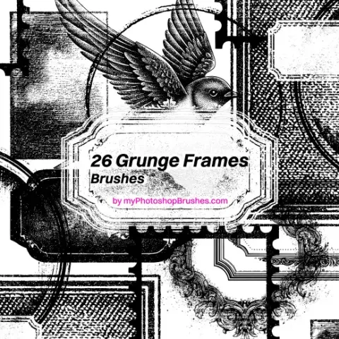 Grunge Frame Brushes — Procreate, Photoshop & Krita brush