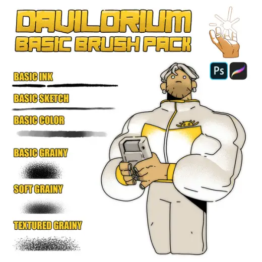 Davilorium Basic Brush Pack — Procreate & Photoshop brush