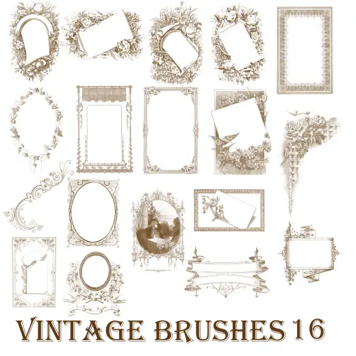 Vintage-16 Photoshop Brushes — Photoshop brush