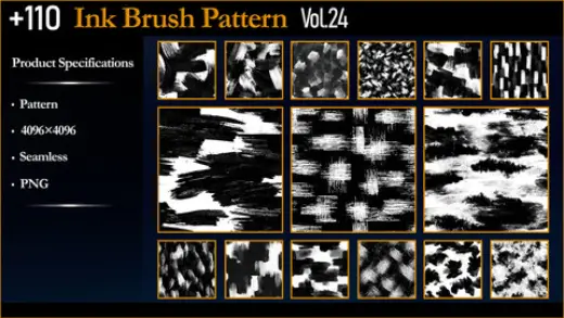 +110 Ink Brush Pattern - vol.24 — Photoshop brush